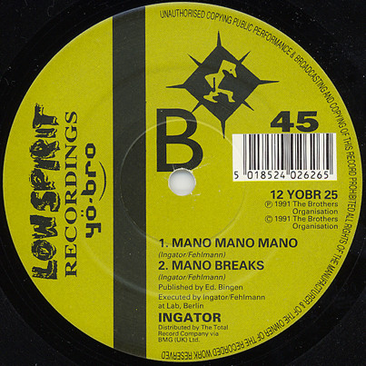 Ingator - Mano Mano | Yo*Bro Recordings (12 YOBR 25) - 2