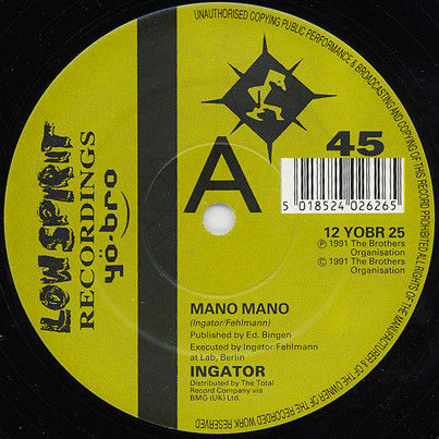 Ingator - Mano Mano | Yo*Bro Recordings (12 YOBR 25) - main