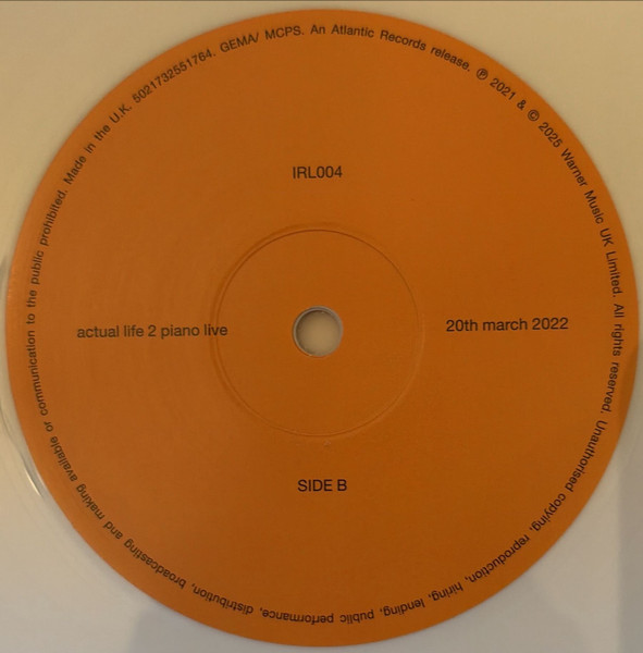 Fred again.. - Actual Life 2 Piano Live 20th March 2022 | Atlantic (IRL004) - 3 Fred again.. - Actual Life 2 Piano Live 20th March 2022 | Atlantic (IRL004) - 3
