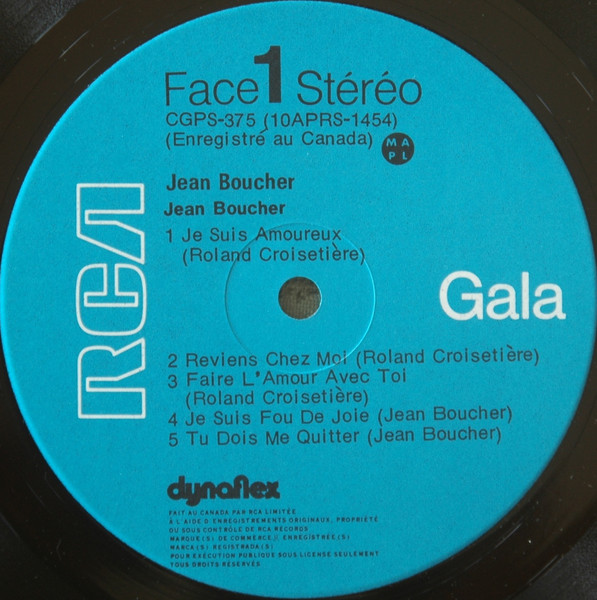 Jean Boucher - Je Suis Amoureux | RCA Gala (CGPS-375) - 3