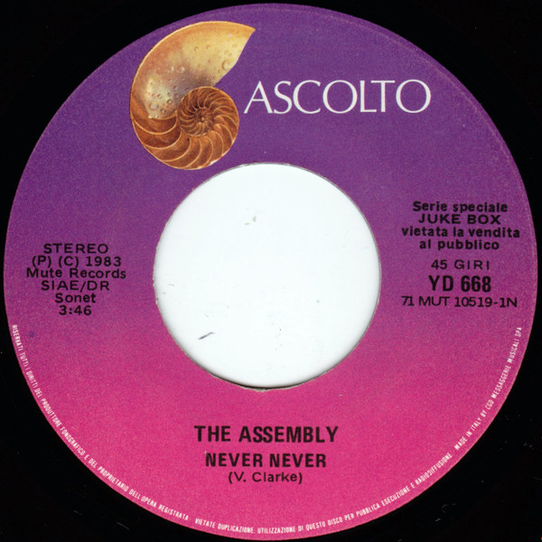 The Assembly / Dario Baldan Bembo - Never Never / Voci Di Città | Ascolto (YD 668) - main The Assembly / Dario Baldan Bembo - Never Never / Voci Di Città | Ascolto (YD 668) - main