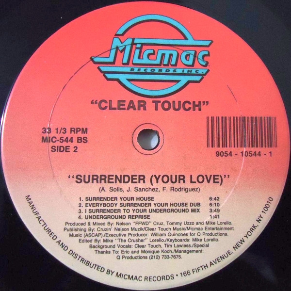 Clear Touch - Surrender (Your Love) | Micmac Records, Inc. (MIC 544) - 2