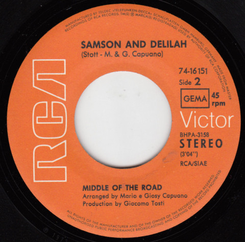 Middle Of The Road - The Talk Of All The U.S.A. / Samson And Delilah | RCA Victor (74-16151) - 4