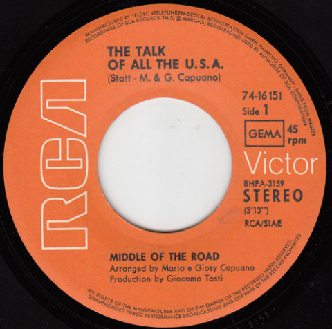 Middle Of The Road - The Talk Of All The U.S.A. / Samson And Delilah | RCA Victor (74-16151) - 3