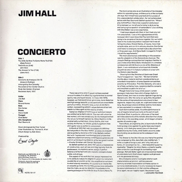 Jim Hall - Concierto | CTI Records (HCTS 731-17) - 4 Jim Hall - Concierto | CTI Records (HCTS 731-17) - 4