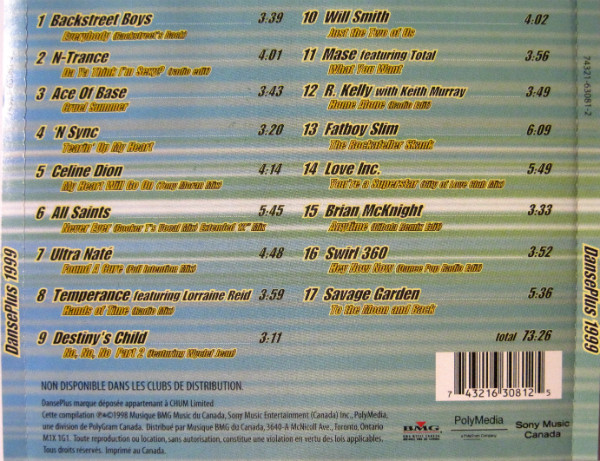Various - DansePlus 1999 | BMG Music Canada (74321-63081-2) - 2 Various - DansePlus 1999 | BMG Music Canada (74321-63081-2) - 2