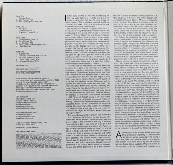Charlie Parker , Dizzy Gillespie , Bud Powell , Charles Mingus , Max Roach - The Greatest Jazz Concert Ever | Prestige (PR 24024) - 3
