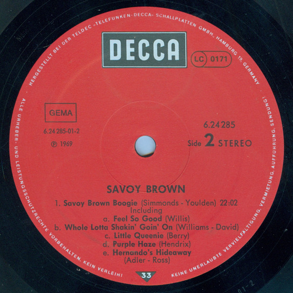Savoy Brown - Savoy Brown | Decca (6.24285 AL) - 4 Savoy Brown - Savoy Brown | Decca (6.24285 AL) - 4
