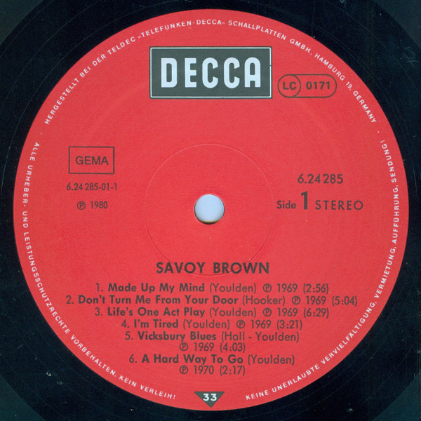 Savoy Brown - Savoy Brown | Decca (6.24285 AL) - 3 Savoy Brown - Savoy Brown | Decca (6.24285 AL) - 3