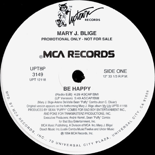 Mary J. Blige - Be Happy | Uptown Records (UPT8P-3149)