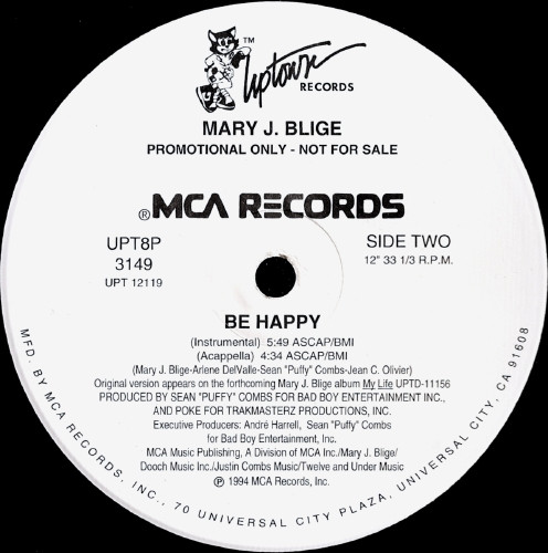 Mary J. Blige - Be Happy | Uptown Records (UPT8P-3149) - 2 Mary J. Blige - Be Happy | Uptown Records (UPT8P-3149) - 2