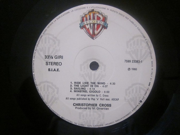 Christopher Cross - Christopher Cross | Warner Bros. Records (7599 23383-1) - 4 Christopher Cross - Christopher Cross | Warner Bros. Records (7599 23383-1) - 4