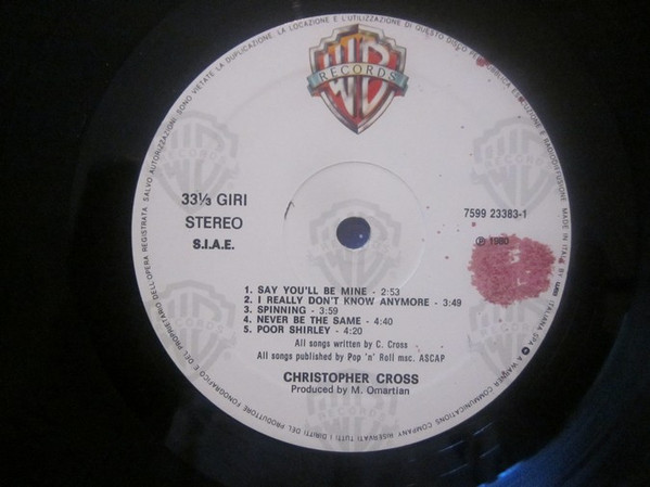 Christopher Cross - Christopher Cross | Warner Bros. Records (7599 23383-1) - 3 Christopher Cross - Christopher Cross | Warner Bros. Records (7599 23383-1) - 3