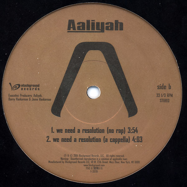 Aaliyah - We Need A Resolution | Blackground Records (7243 8 38781 1 6) - 4 Aaliyah - We Need A Resolution | Blackground Records (7243 8 38781 1 6) - 4