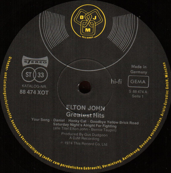 Elton John - Greatest Hits | DJM Records (88 474 XOT) - 4
