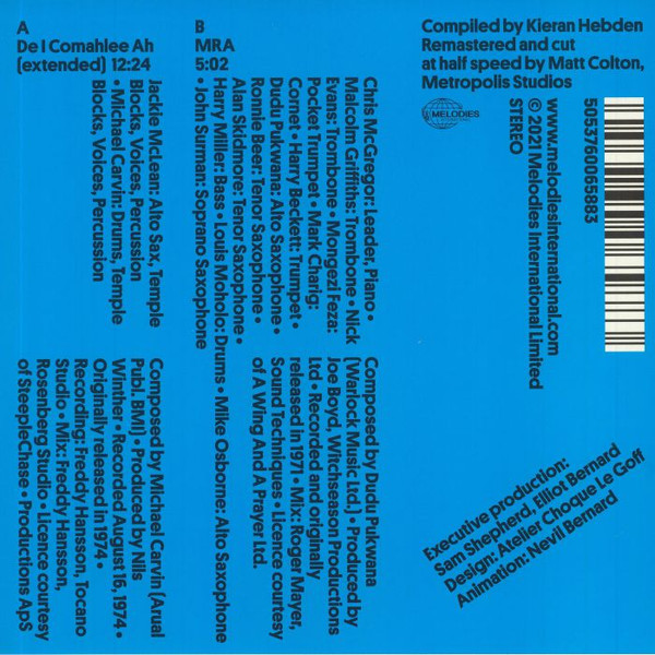 Four Tet Selects Jackie McLean & Michael Carvin / Chris McGregor's Brotherhood Of Breath - Melodies Record Club 001 | Melodies International (MRC001)