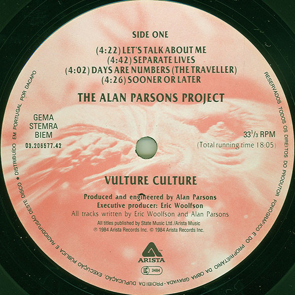 The Alan Parsons Project - Vulture Culture | Arista (03.206577.42) - 3