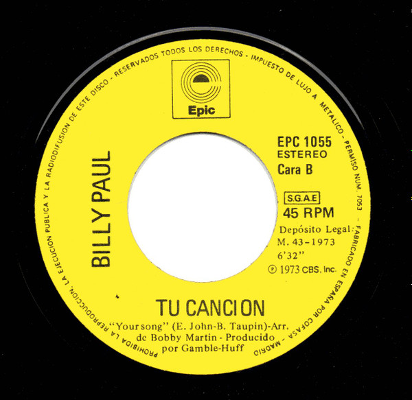 Billy Paul - Yo Y La Sra. Jones | Epic (EPC 1055) - 4