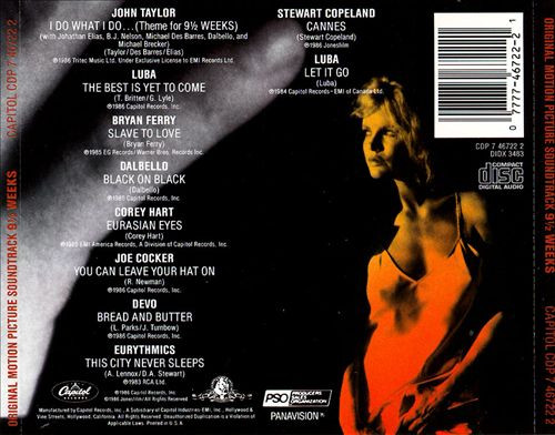 Various - 9½ Weeks - Original Motion Picture Soundtrack | Capitol Records (CDP 7 46722 2) - 2