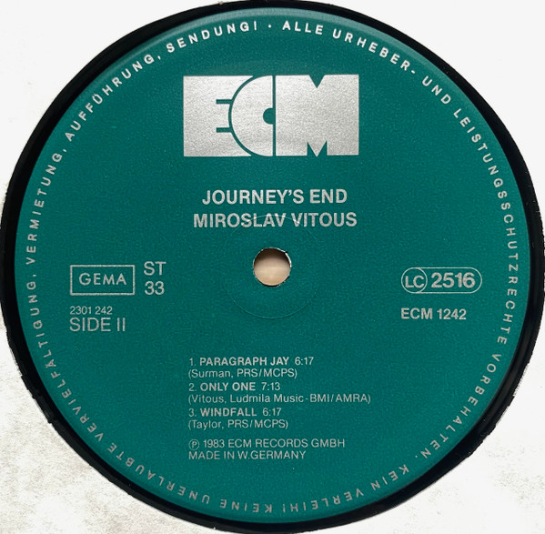 Miroslav Vitous - Journey's End | ECM Records (ECM 1242) - 4