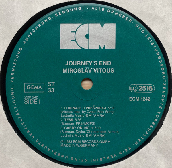 Miroslav Vitous - Journey's End | ECM Records (ECM 1242) - 3