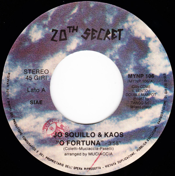 Jo Squillo - O Fortuna | 20th Secret (MYNP 106) - 3
