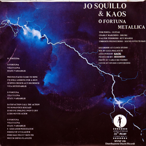 Jo Squillo - O Fortuna | 20th Secret (MYNP 106) - 2
