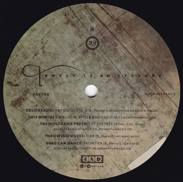 Various - Lonely Is An Eyesore | 4AD (CAD 703) - 3