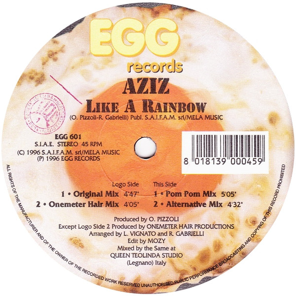 Aziz - Like A Rainbow | Egg Records (EGG 601)