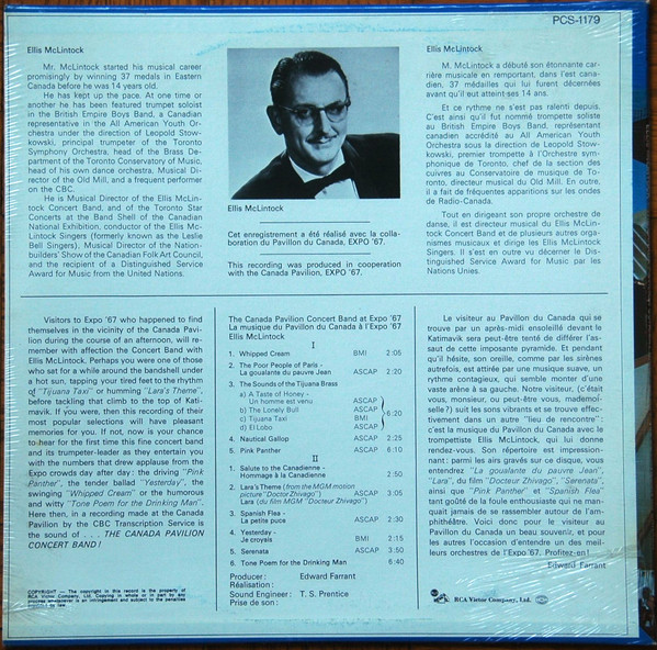 Ellis McLintock - The Canada Pavilion Concert Band At Expo67 / La Musique Du Pavillon Du Canada À L'Expo67 | RCA Victor (PCS-1179) - 2 Ellis McLintock - The Canada Pavilion Concert Band At Expo67 / La Musique Du Pavillon Du Canada À L'Expo67 | RCA Victor (PCS-1179) - 2