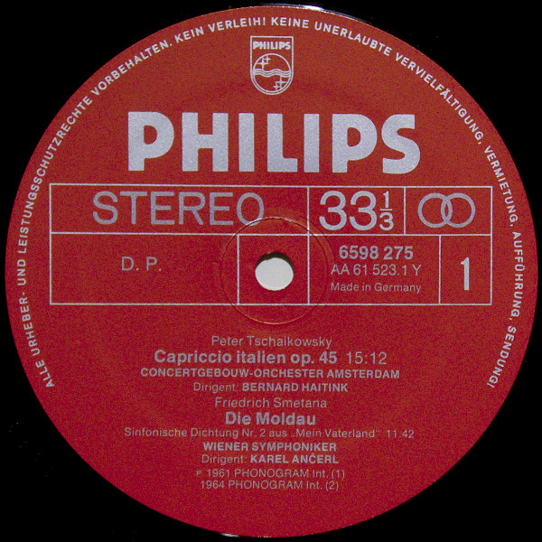Pyotr Ilyich Tchaikovsky , Bedřich Smetana , Maurice Ravel , Franz Liszt - Capriccio Italien, Die Moldau, Boléro, Les Préludes - Vier Wunschkonzert-Meisterwerke | Philips (6598 275) - 3 Pyotr Ilyich Tchaikovsky , Bedřich Smetana , Maurice Ravel , Franz Liszt - Capriccio Italien, Die Moldau, Boléro, Les Préludes - Vier Wunschkonzert-Meisterwerke | Philips (6598 275) - 3