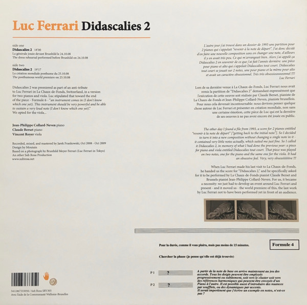 Luc Ferrari - Didascalies 2 | Sub Rosa (SRV305) - 2