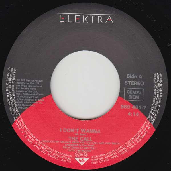 The Call - I Don't Wanna | Elektra (969 461-7) - 4