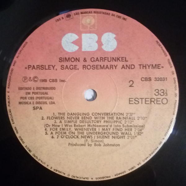 Simon & Garfunkel - Parsley, Sage, Rosemary And Thyme | CBS (CBS 32031) - 4