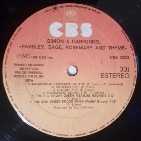 Simon & Garfunkel - Parsley, Sage, Rosemary And Thyme | CBS (CBS 32031) - 3