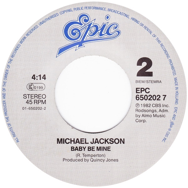 Michael Jackson - I Just Can't Stop Loving You | Epic (EPC 650202 7) - 4