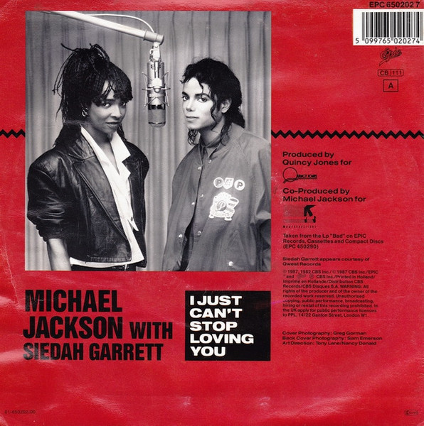 Michael Jackson - I Just Can't Stop Loving You | Epic (EPC 650202 7) - 2