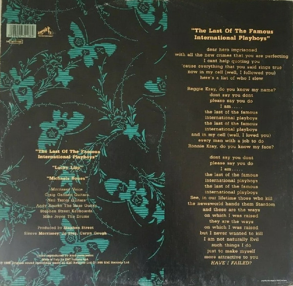 Morrissey - The Last Of The Famous International Playboys | His Master's Voice (14 2032186) - 2 Morrissey - The Last Of The Famous International Playboys | His Master's Voice (14 2032186) - 2