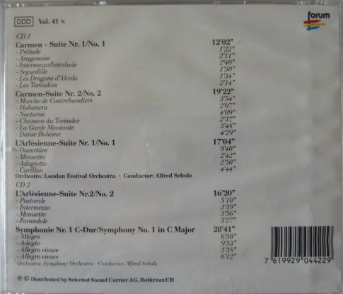 Georges Bizet - London Festival Orchestra , Alfred Scholz - Suiten Und Sinfonien / Suites And Symphonies | Forum (CD 1/462 081-2) - 2