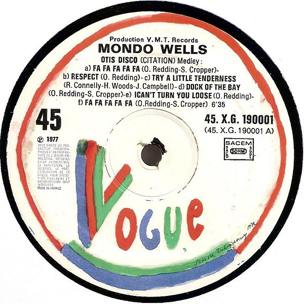 Mondo Wells - Otis Disco Citation (Medley) | Vogue (45.X.G. 190001) - main