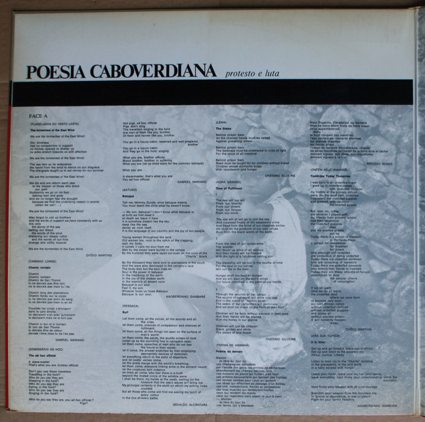 Various - Poesia Caboverdiana (Protesto E Luta) | PAIGC (Partido Africano Da Indepêndencia Da Guiné E Cabo Verde) (6802 580 Y) - 3 Various - Poesia Caboverdiana (Protesto E Luta) | PAIGC (Partido Africano Da Indepêndencia Da Guiné E Cabo Verde) (6802 580 Y) - 3