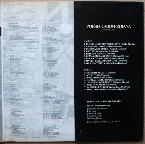 Various - Poesia Caboverdiana (Protesto E Luta) | PAIGC (Partido Africano Da Indepêndencia Da Guiné E Cabo Verde) (6802 580 Y) - 2 Various - Poesia Caboverdiana (Protesto E Luta) | PAIGC (Partido Africano Da Indepêndencia Da Guiné E Cabo Verde) (6802 580 Y) - 2