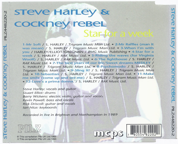 Steve Harley & Cockney Rebel - Star For A Week | Pilz (448220-2) - 2