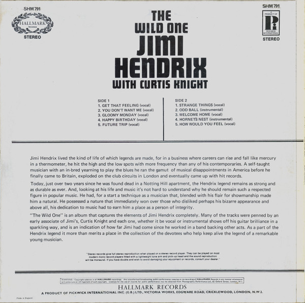 Jimi Hendrix With Curtis Knight - The Wild One... | Hallmark Records (SHM 791) - 2 Jimi Hendrix With Curtis Knight - The Wild One... | Hallmark Records (SHM 791) - 2
