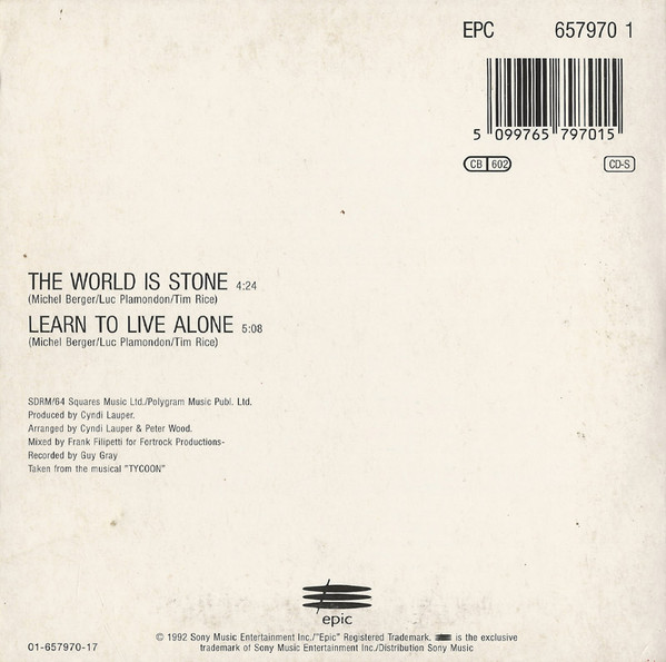 Cyndi Lauper - The World Is Stone | Epic (EPC 657970 1) - 2