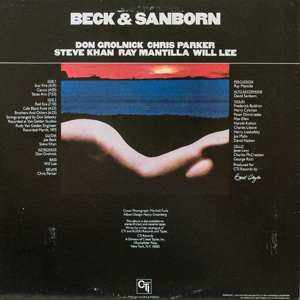 Joe Beck & David Sanborn - Beck & Sanborn | CTI Records (CTI 8002) - 2 Joe Beck & David Sanborn - Beck & Sanborn | CTI Records (CTI 8002) - 2