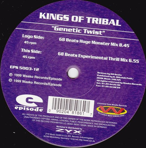 The Kings Of Tribal - Genetic Twist | Episode Records (EPS 5003-12) - 2