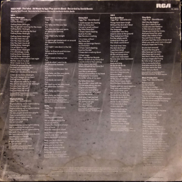 Iggy Pop - The Idiot | RCA Victor (PL 12275) - 2