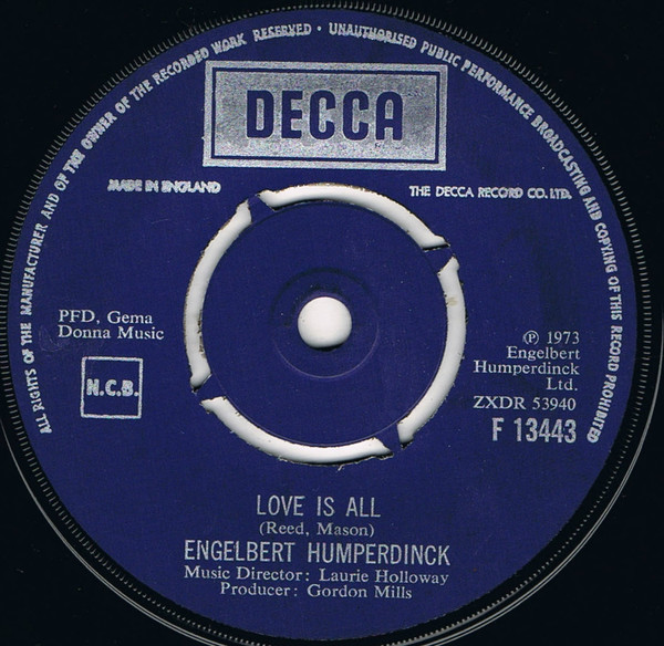 Engelbert Humperdinck - Love Is All | Decca (F 13443) - main