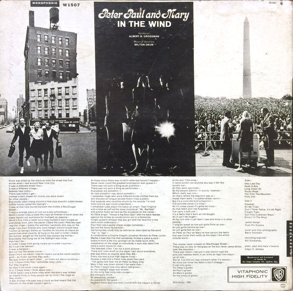 Peter, Paul & Mary - In The Wind | Warner Bros. Records (W 1507) - 2 Peter, Paul & Mary - In The Wind | Warner Bros. Records (W 1507) - 2